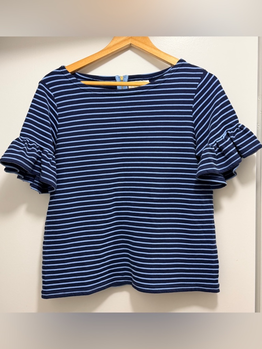 Women's Navy & Light Blue Striped Short Sleeve Tee
